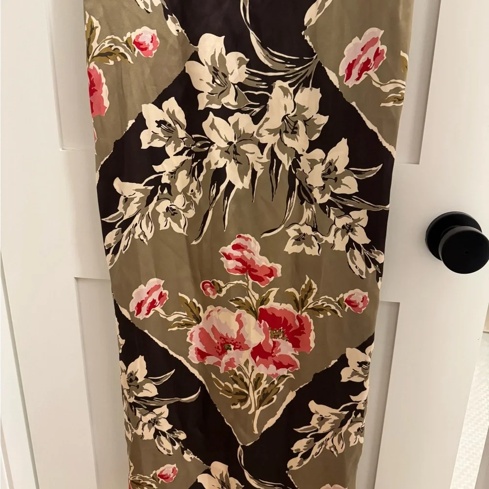 Reformation Slip Maxi Dress in Olive and Black - Picture 8 of 8